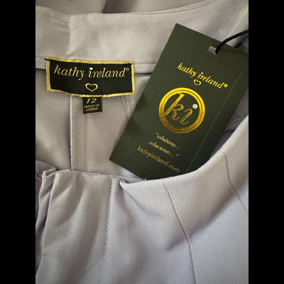 Kathy Ireland Womens Dress Pants Size 12 Wisteria Purple Wide Leg Career Slacks - Picture 11 of 11